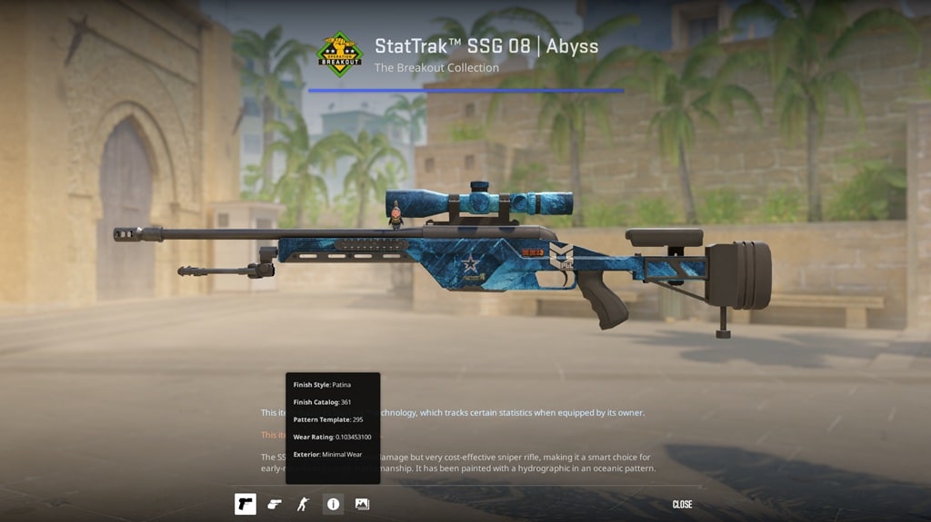 StatTrak™ SSG 08 | Abyss [MW] (Minimal Wear)